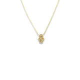 Diamond and Sapphire Hamsa Necklace