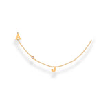 Asymmetrical Multiple Large Initial Block Necklace with Bezel
