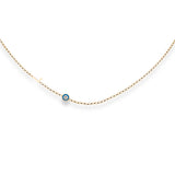 Asymmetrical Flat Initial Evil Eye Necklace