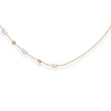 Assymetrical Diamond Multiple Initial Necklace with Bezel