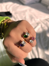 Oval Round Toi et Moi Ring