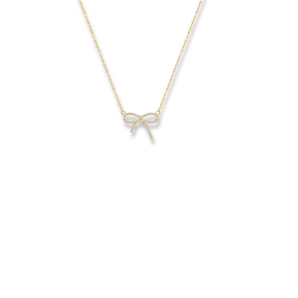 White Sapphire Bow Necklace