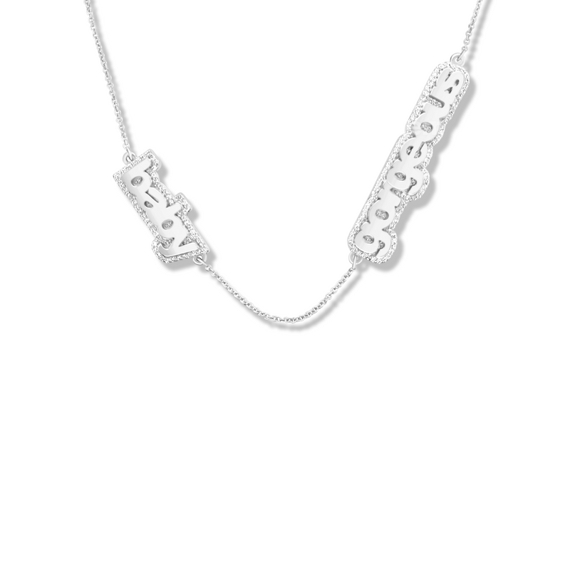 Bubble Name Diamond Necklace