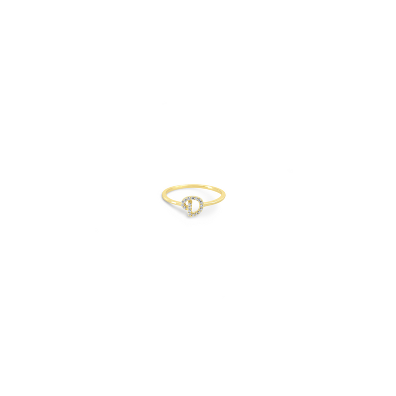 Script Diamond Initial Ring