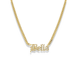 Custom Old English Diamond Curb Necklace