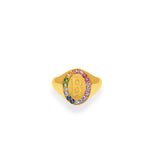 Rainbow Signet Initial Ring
