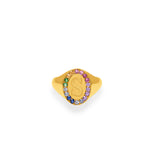 Rainbow Signet Initial Ring
