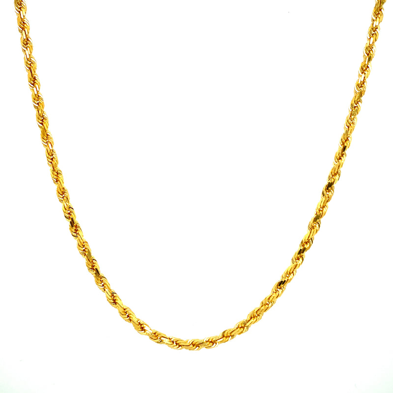 Yellow Gold Solid Rope Chain