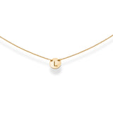 Gold Disc Initial Necklace