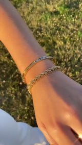 Custom Diamond Initial Charm Bangle