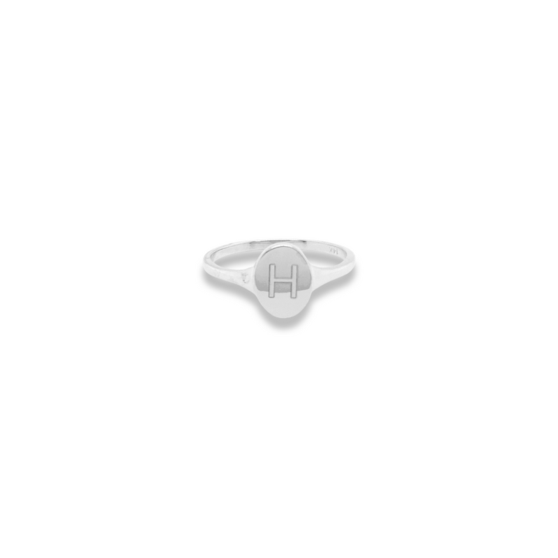 Oval Initial Ring