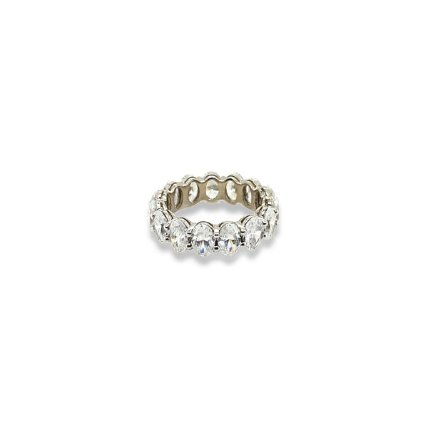 White Sapphire Oval Eternity Band