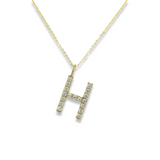 Diamond Block Initial Pendant