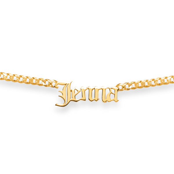 Old English Cuban Name Necklace