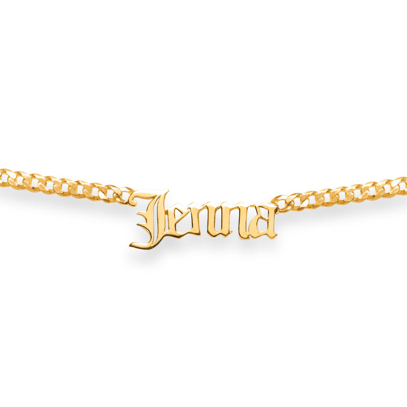 Old English Cuban Name Necklace