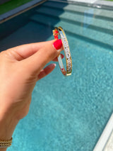 Custom Diamond Initial Charm Bangle
