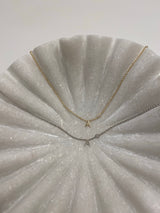 Center Block Initial With Diamond Bezel Necklace