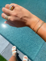 Diamond Initial and Bezel Bracelet