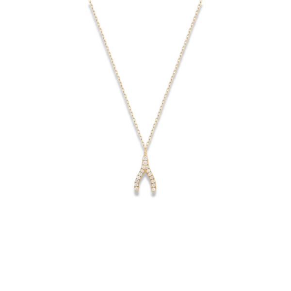 Diamond Wishbone Necklace